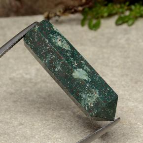 Bloodstone Gemstone in 29.2 x 9.2 mm Size for Sale, Bloodstone Stone in Forest Green Color