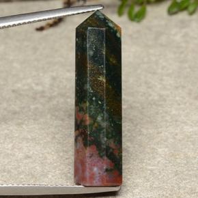 18.49 ct Multicolor Bloodstone Gemstone, Bloodstone Gem in Pencil Shape for Sale.