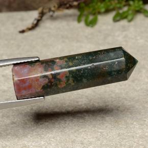 18.49 ct Multicolor Bloodstone Stone, Natural Bloodstone in Pencil Shape for Sale