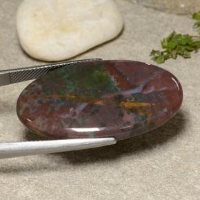 Bloodstone Gemstone in 35.1 x 21.7 mm Size for Sale, Bloodstone Stone in Multicolor Color