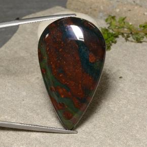 Bloodstone Gemstone in 39.2 x 23.8 mm Size for Sale, Bloodstone Stone in Multicolor Color