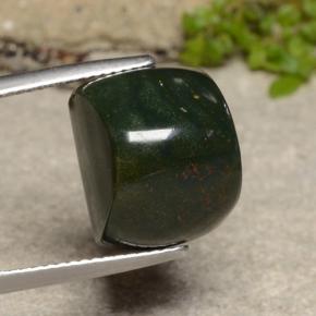 Green with Red Bloodstone Gem - 15.7ct Barrel Cabochon (ID: 485239)