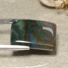 Bloodstone Gemstone in 21.1 x 19.1 mm Size for Sale, Bloodstone Stone in Spotted Green Color