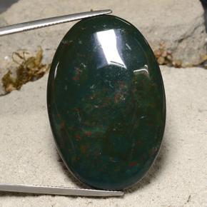 47.1ct Oval Cabochon Spotted Green Bloodstone for sale thumb image of 47.1ct Oval Cabochon Spotted Green Bloodstone (ID: 485248)