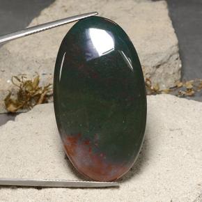 49.9ct Oval Cabochon Multicolor Bloodstone for sale thumb image of 49.9ct Oval Cabochon Multicolor Bloodstone (ID: 485250)