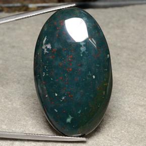 62.3ct Oval Cabochon Spotted Green Bloodstone for sale thumb image of 62.3ct Oval Cabochon Spotted Green Bloodstone (ID: 485348)