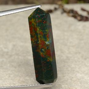 9.44 ct Multicolor Bloodstone Gemstone, Bloodstone Gem in Pencil Shape for Sale.