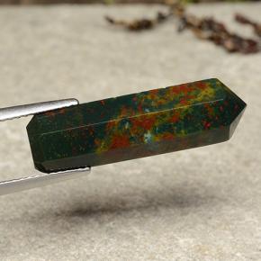 9.44 ct Multicolor Bloodstone Stone, Natural Bloodstone in Pencil Shape for Sale