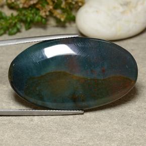42.75 ct Multicolor Bloodstone Stone, Natural Bloodstone in Oval Cabochon Shape for Sale