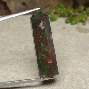 16.04 ct Multicolor Bloodstone Gemstone, Bloodstone Gem in Pencil Shape for Sale.