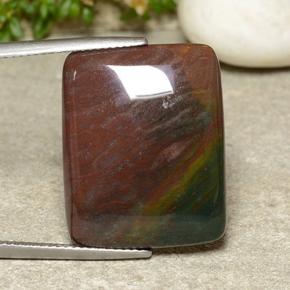 21.24 ct Multicolor Bloodstone Gemstone, Bloodstone Gem in Baguette Cabochon Shape for Sale.