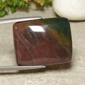 21.24 ct Multicolor Bloodstone Stone, Natural Bloodstone in Baguette Cabochon Shape for Sale