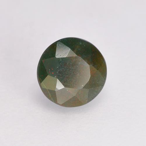 0.33 ct Green Bloodstone Stone, Natural Bloodstone in Round Facet Shape for Sale