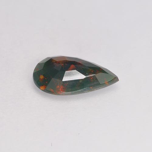 Bloodstone Gemstone in 7.7 x 4.7 mm Size for Sale, Bloodstone Stone in Spotted Green Color