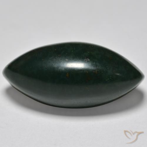 12,43 ct marquise schliff grüner Blutstein aus Madagaskar, Größe 20,9 x 9,7mm, Garantiert natürlicher Edelstein, Opaque Reinheit, 1 Stück Blutstein in Vielfarbig-grün Farbe, Mohs-Härte von 6,5 - 7 Geeignet für den täglichen Gebrauch im Schmuck, Photo A