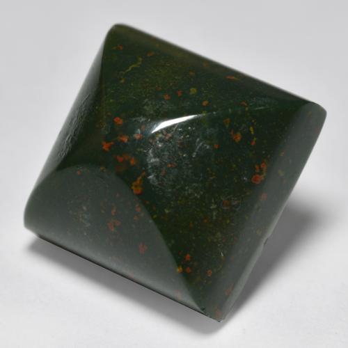 11.56 ct Green Bloodstone Stone, Natural Bloodstone in Square Sugarloaf Cabochon Shape for Sale