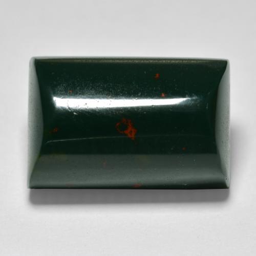 Forest Green Bloodstone Gem - 12ct Baguette Cabochon (ID: 561378)