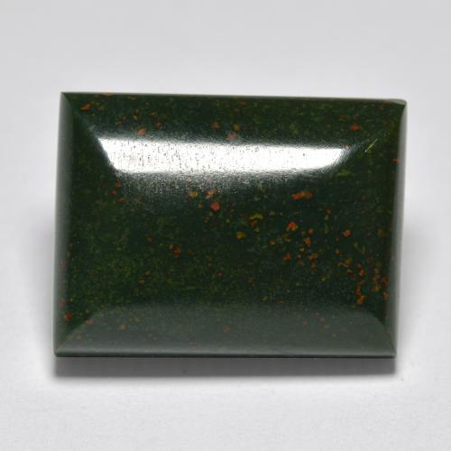 Multicolor Green Bloodstone Gem - 12ct Baguette Cabochon (ID: 561386)