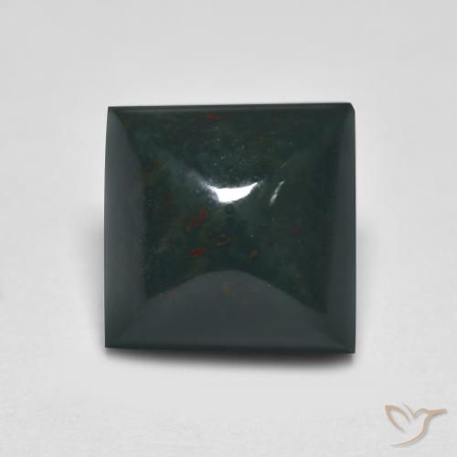 6.05ct Natural Dark Green Bloodstone, Square, Opaque