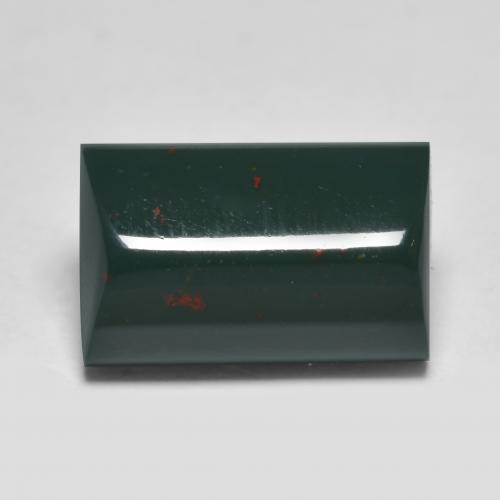 Deep Green Bloodstone Gem - 4ct Baguette Cabochon (ID: 561451)