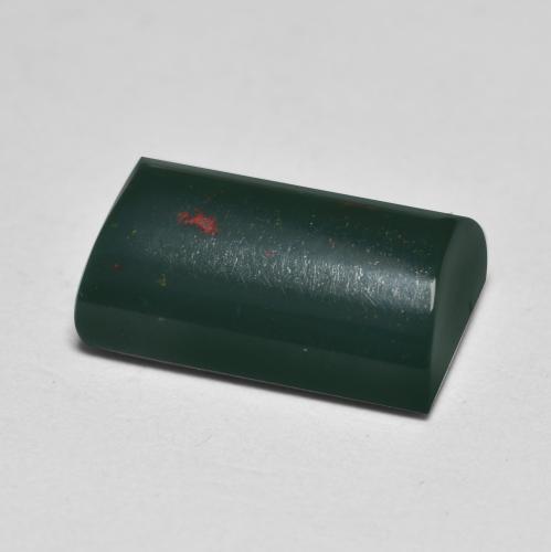 Bloodstone Gemstone in 11.6 x 7.3 mm Size for Sale, Bloodstone Stone in Deep Green Color