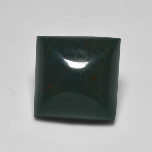 Forest Green Bloodstone Gem - 6ct Square Sugarloaf Cabochon (ID: 561453)