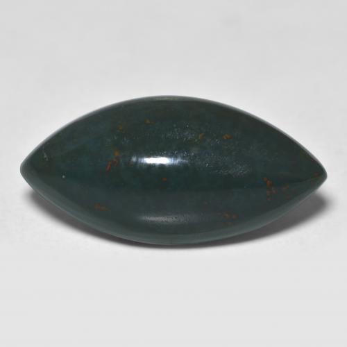 Verde oscuro Piedra de Sangre Gema - 8.1ct Cabujón Cortada Marquesa (ID: 561962)
