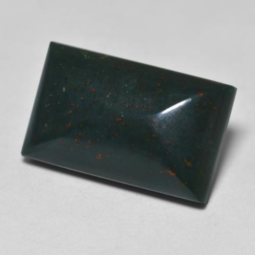 9.16 ct Green Bloodstone Stone, Natural Bloodstone in Baguette Sugarloaf Cabochon Shape for Sale