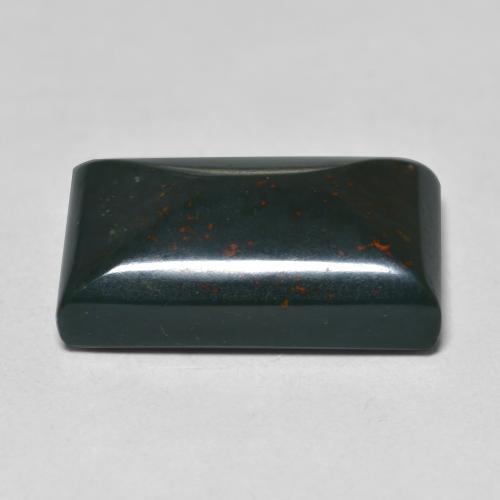 Bloodstone Gemstone in 16.4 x 10.1 mm Size for Sale, Bloodstone Stone in Dark Green Color