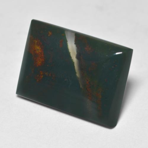 7.25 ct Green Bloodstone Stone, Natural Bloodstone in Baguette Cabochon Shape for Sale