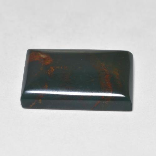 Bloodstone Gemstone in 15.7 x 11.4 mm Size for Sale, Bloodstone Stone in Dark Green Color