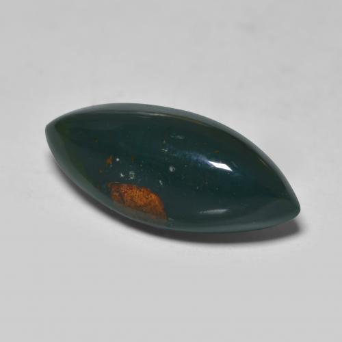 6.71 ct Green Bloodstone Stone, Natural Bloodstone in Marquise Cabochon Shape for Sale