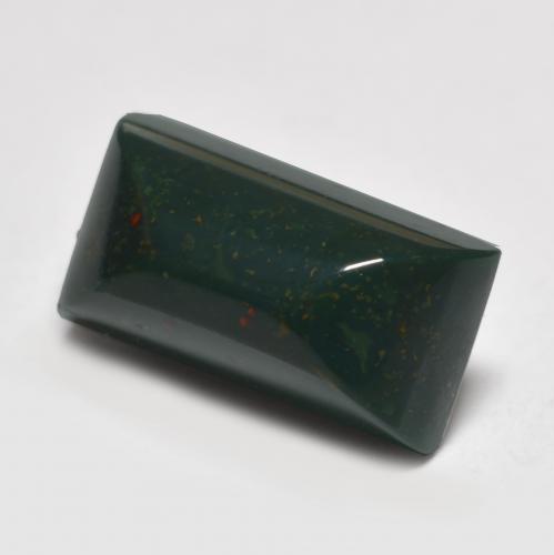3.48 ct Green Bloodstone Stone, Natural Bloodstone in Baguette Sugarloaf Cabochon Shape for Sale