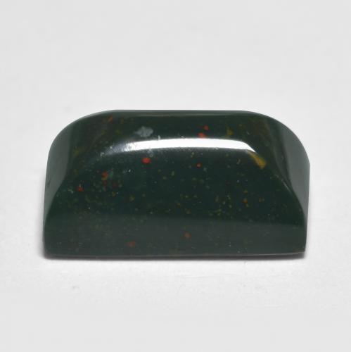 Bloodstone Gemstone in 11.7 x 6.1 mm Size for Sale, Bloodstone Stone in Deep Green Color