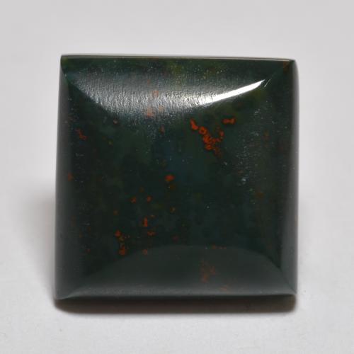 Multicolor Green Bloodstone Gem - 6.6ct Square Cabochon (ID: 562495)