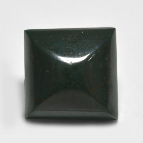 Verde scuro Ematite o pietra del sangue Gem - 5.5ct Square Sugarloaf Cabochon (ID: 562497)