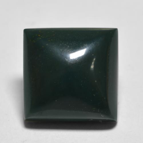 Темно-зеленый Кровавый Камень/Гелиотроп Камень - 4.4ct Square Sugarloaf Cabochon (ID: 562499)