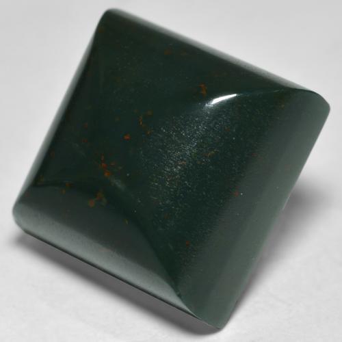 19.49 ct Green Bloodstone Stone, Natural Bloodstone in Square Sugarloaf Cabochon Shape for Sale