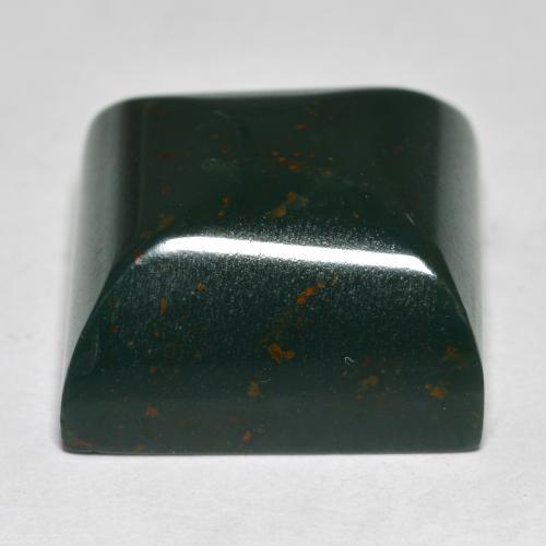 Bloodstone Gemstone in 15 x 15 mm Size for Sale, Bloodstone Stone in Deep Green Color