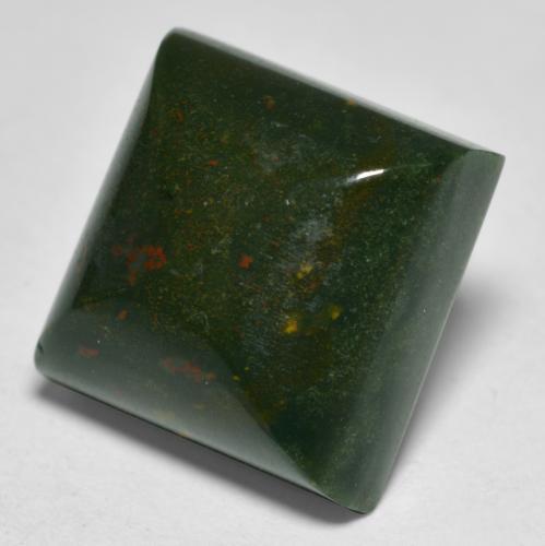 11.21 ct Green Bloodstone Stone, Natural Bloodstone in Square Sugarloaf Cabochon Shape for Sale