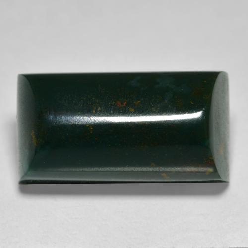 Dark Green Bloodstone Gem - 15.3ct Baguette Cabochon (ID: 562605)