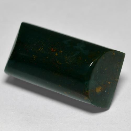 15.25 ct Green Bloodstone Stone, Natural Bloodstone in Baguette Cabochon Shape for Sale