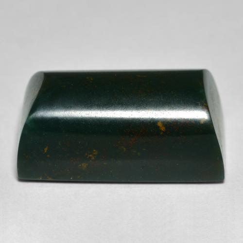 Bloodstone Gemstone in 18.4 x 9.6 mm Size for Sale, Bloodstone Stone in Dark Green Color