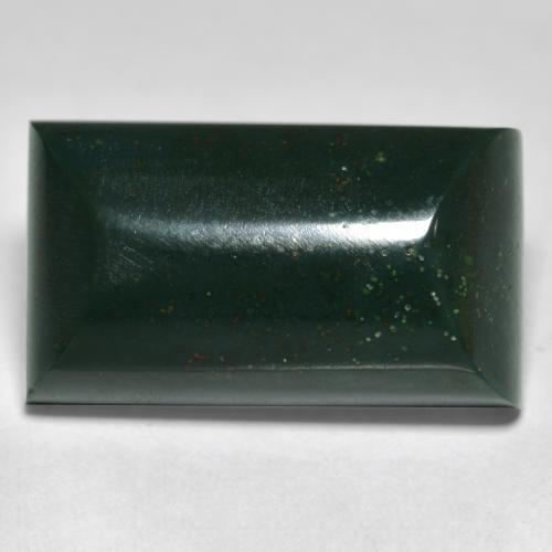 Dark Green Bloodstone Gem - 14.7ct Baguette Cabochon (ID: 562608)