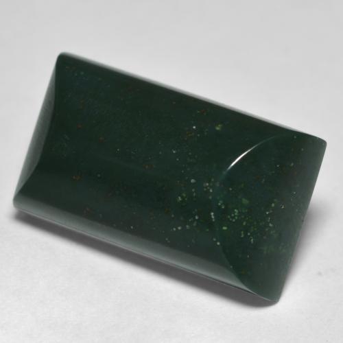 14.66 ct Green Bloodstone Stone, Natural Bloodstone in Baguette Cabochon Shape for Sale
