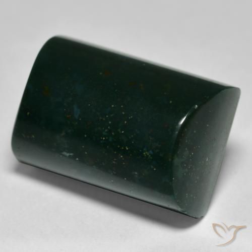 14.93 ct Green Bloodstone Stone, Natural Bloodstone in Baguette Cabochon Shape for Sale