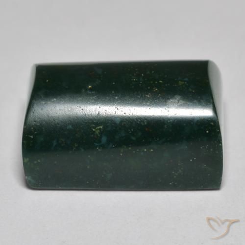 Bloodstone Gemstone in 16 x 10.8 mm Size for Sale, Bloodstone Stone in Forest Green Color