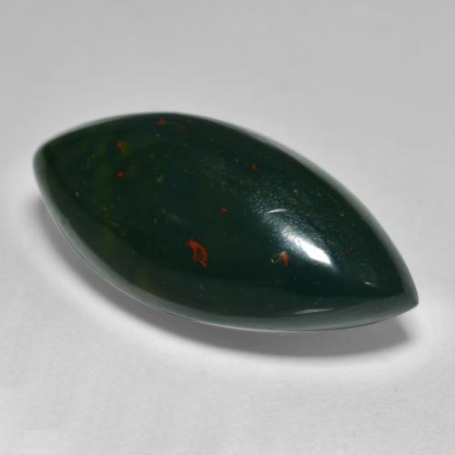 11.00 ct Green Bloodstone Stone, Natural Bloodstone in Marquise Cabochon Shape for Sale