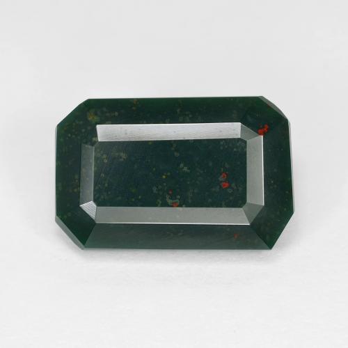 5,77 ct octagonschliff grüner Blutstein aus Madagaskar, Größe 14,2 x 9,2mm, natürlicher Edelstein, Opaque Reinheit, 1 Stück octagonschliff Blutstein, Mohs-Härte von 6,5 - 7 Geeignet für den täglichen Gebrauch im Schmuck , Photo A