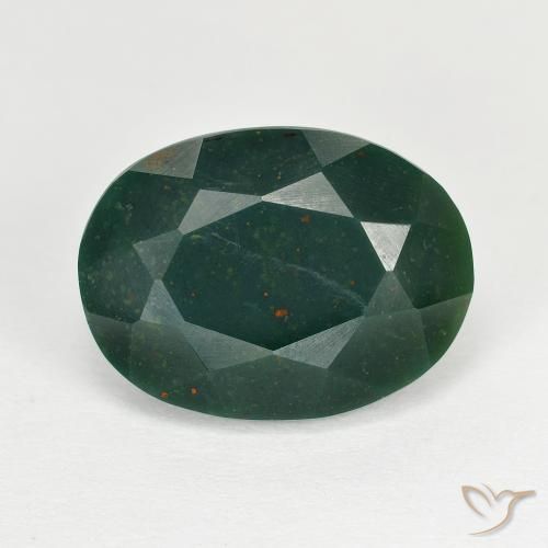 8.39ct Natural Dark Green Bloodstone, Oval, Opaque